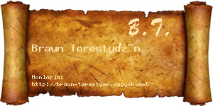 Braun Terestyén névjegykártya